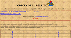 Desktop Screenshot of origendelapellido.com