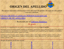 Tablet Screenshot of origendelapellido.com